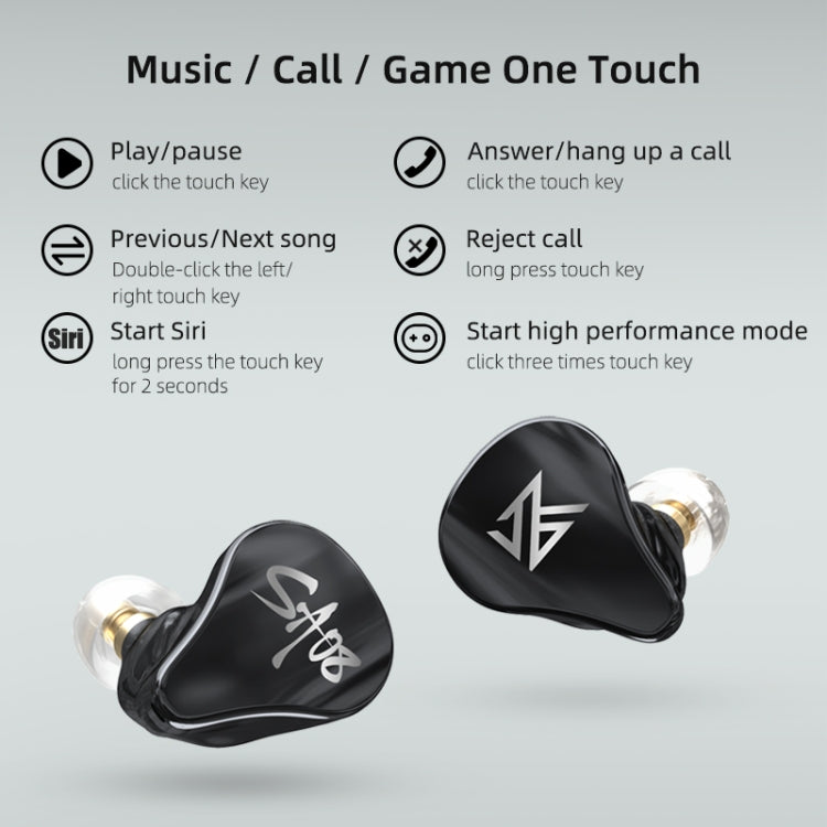 KZ SA08 Wireless Four-unit 5BA Balance Armature Bluetooth In-ear TWS Earphone(Black) - TWS Earphone by KZ | Online Shopping South Africa | PMC Jewellery | Buy Now Pay Later Mobicred