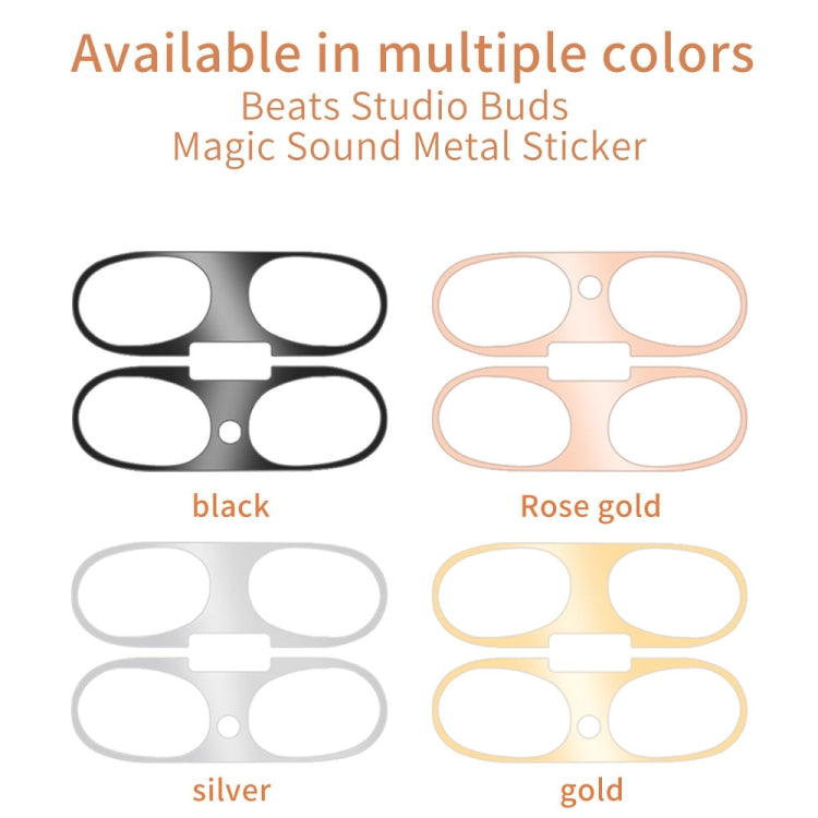For Beats Studio Buds Wireless Bluetooth Earphone Magic Sound Metal Protective Sticker(Rose Gold) - Protective Sticker by PMC TechLife | Online Shopping South Africa | PMC TechLife