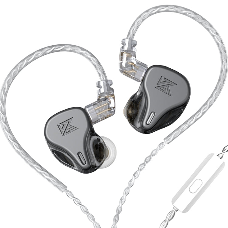 KZ DQ6 3-unit Dynamic HiFi In-Ear Wired Earphone With Mic(Grey) - In Ear Wired Earphone by KZ | Online Shopping South Africa | PMC Jewellery