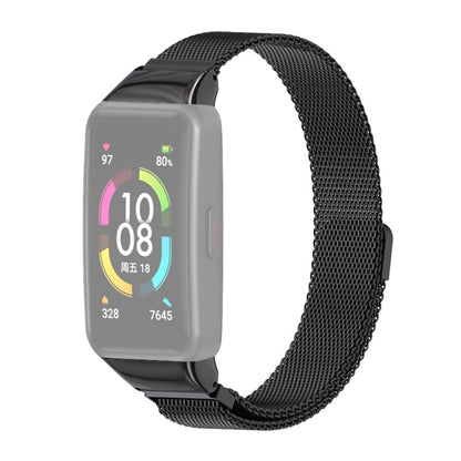 For Huawei Band 6 / Honor Band 6 / 7 MIJOBS Milan Stainless Steel Magnetic Watch Band(Black) - Watch Bands by MIJOBS | Online Shopping South Africa | PMC Jewellery | Buy Now Pay Later Mobicred