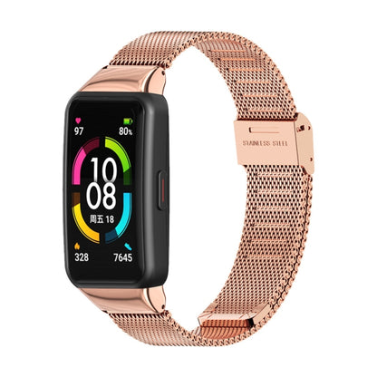 For Huawei Band 6 / Honor Band 6 / 7 MIJOBS Milan Stainless Steel Watch Band(Rose Gold) - Watch Bands by MIJOBS | Online Shopping South Africa | PMC Jewellery | Buy Now Pay Later Mobicred