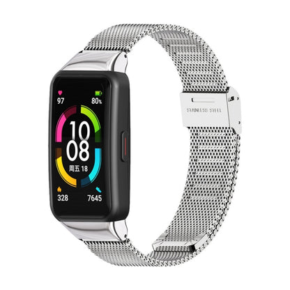 For Huawei Band 6 / Honor Band 6 / 7 MIJOBS Milan Stainless Steel Watch Band(Silver) - Watch Bands by MIJOBS | Online Shopping South Africa | PMC Jewellery | Buy Now Pay Later Mobicred