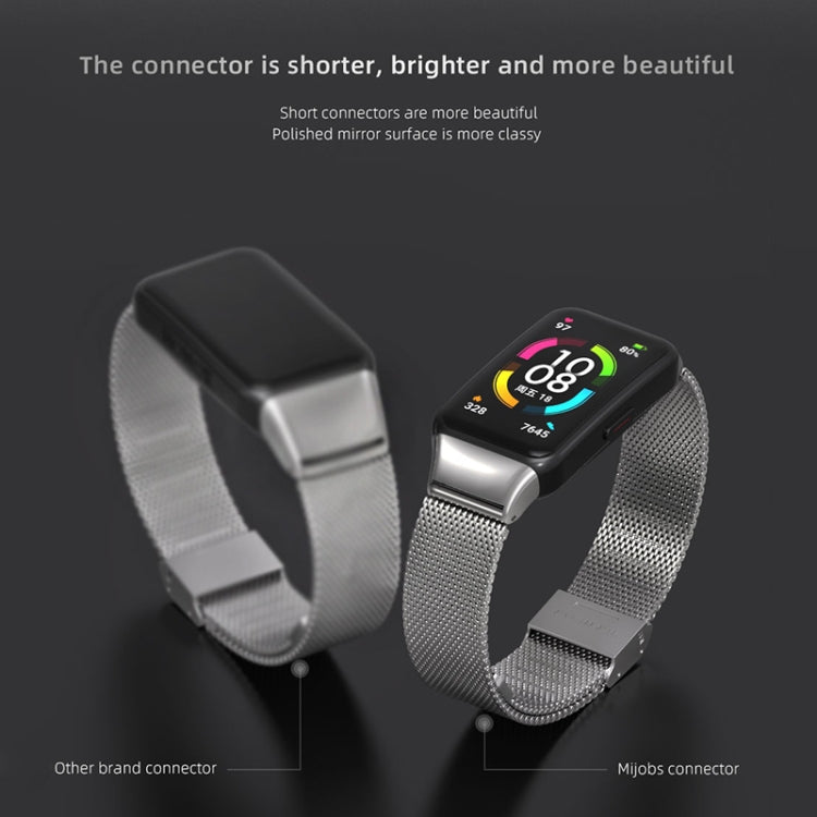 For Huawei Band 6 / Honor Band 6 / 7 MIJOBS Milan Stainless Steel Watch Band(Silver) - Watch Bands by MIJOBS | Online Shopping South Africa | PMC Jewellery | Buy Now Pay Later Mobicred