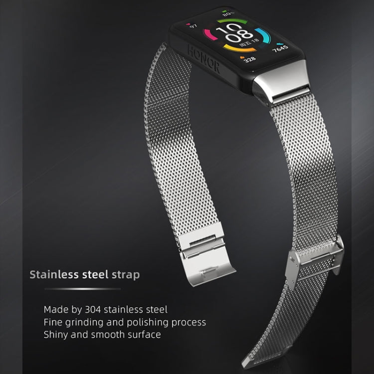 For Huawei Band 6 / Honor Band 6 / 7 MIJOBS Milan Stainless Steel Watch Band(Silver) - Watch Bands by MIJOBS | Online Shopping South Africa | PMC Jewellery | Buy Now Pay Later Mobicred