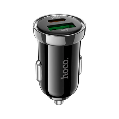 hoco Z44 Leading PD 20W USB-C / Type-C + QC 3.0 USB Car Charger(Black) - Car Charger by hoco | Online Shopping South Africa | PMC Jewellery