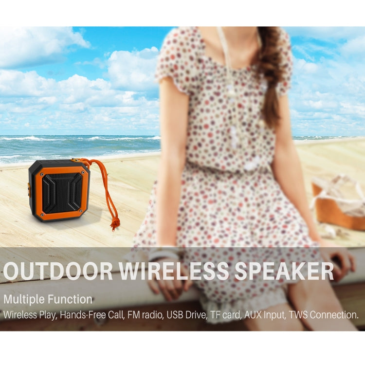 New Rixing NR-103 Mini TWS Bluetooth Speaker with Lanyard(Orange) - Desktop Speaker by NewRixing | Online Shopping South Africa | PMC Jewellery | Buy Now Pay Later Mobicred