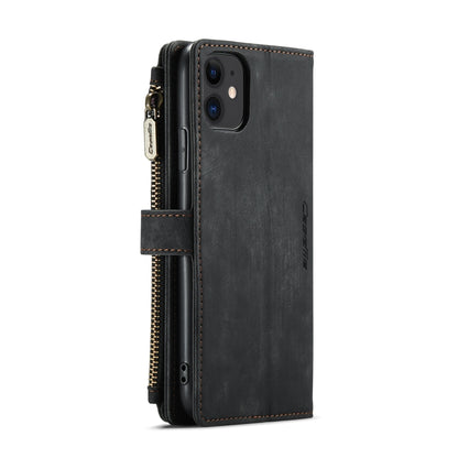 For iPhone 11 CaseMe-C30 PU + TPU Multifunctional Horizontal Flip Leather Case with Holder & Card Slot & Wallet & Zipper Pocket (Black) - iPhone 11 Cases by CaseMe | Online Shopping South Africa | PMC Jewellery