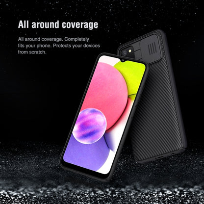 For Samsung Galaxy A03s / A037G NILLKIN Black Mirror Series PC Camshield Full Coverage Dust-proof Scratch Resistant Case(Black) - Galaxy Phone Cases by NILLKIN | Online Shopping South Africa | PMC Jewellery | Buy Now Pay Later Mobicred