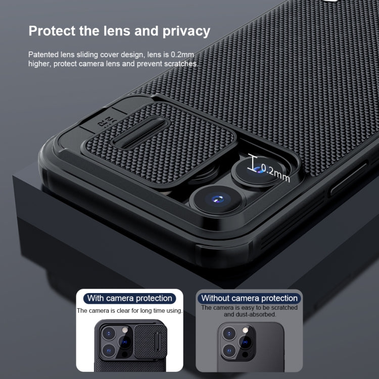 For iPhone 13 Pro NILLKIN Texture Pro PC + TPU Camshield Phone Protective Case (Black) - iPhone 13 Pro Cases by NILLKIN | Online Shopping South Africa | PMC Jewellery