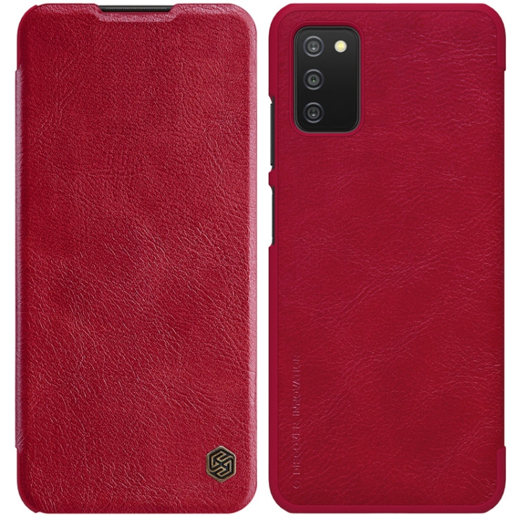 For Samsung Galaxy A03s / A037G NILLKIN QIN Series Crazy Horse Texture Horizontal Flip Phone Leather Case with Card Slot(Red) - Galaxy Phone Cases by NILLKIN | Online Shopping South Africa | PMC Jewellery