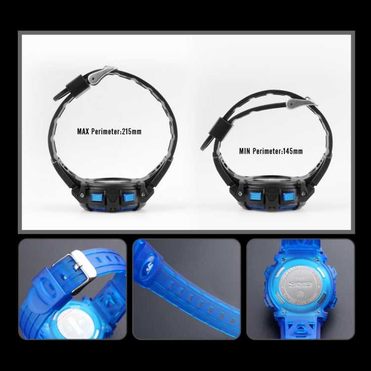 SKMEI 1451 LED Digital Stopwatch Chronograph Luminous Children Sports Electronic Watch(White Shell Blue Circle) - LED Digital Watches by SKMEI | Online Shopping South Africa | PMC Jewellery | Buy Now Pay Later Mobicred