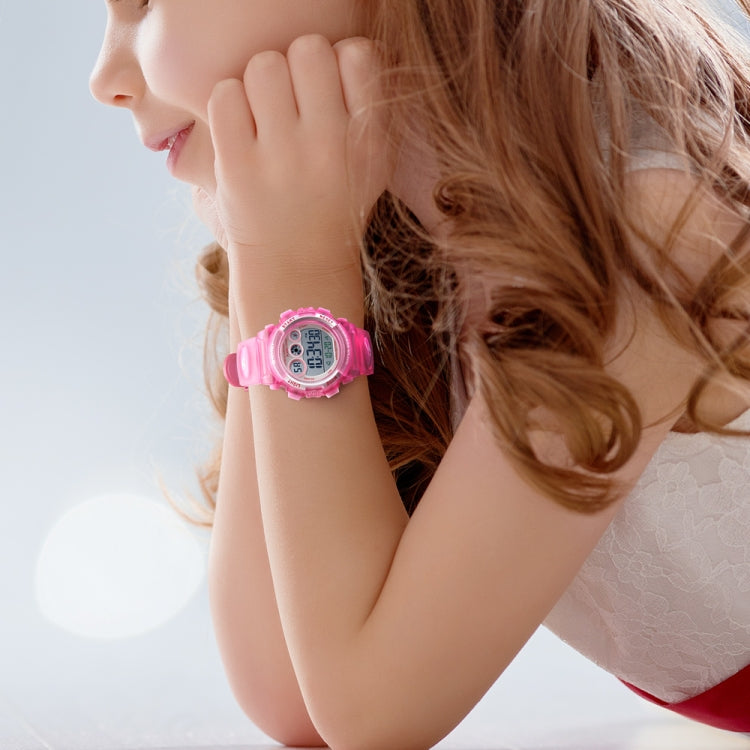 SKMEI 1451 LED Digital Stopwatch Chronograph Luminous Children Sports Electronic Watch(Transparent Rose Red) - LED Digital Watches by SKMEI | Online Shopping South Africa | PMC Jewellery | Buy Now Pay Later Mobicred