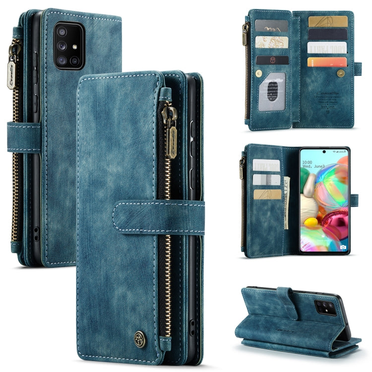 For Samsung Galaxy A71 4G CaseMe-C30 Multifunctional Horizontal Flip PU + TPU Phone Case(Blue) - Galaxy Phone Cases by CaseMe | Online Shopping South Africa | PMC Jewellery | Buy Now Pay Later Mobicred