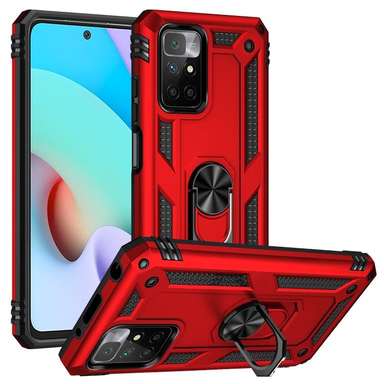 For Xiaomi Redmi 10 Shockproof TPU + PC Phone Case with 360 Degree Rotating Holder(Red) - free shipping - PMC TechLife - Order now!