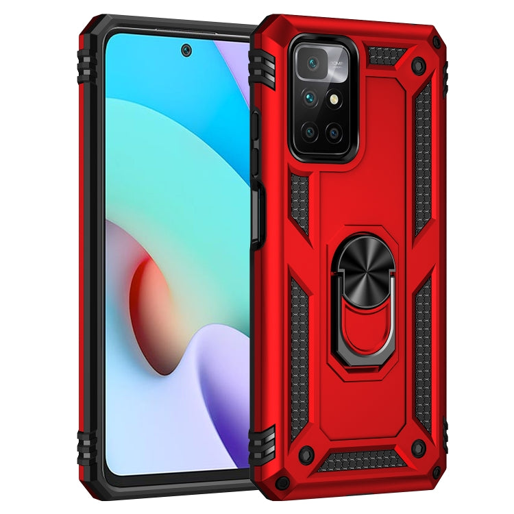 For Xiaomi Redmi 10 Shockproof TPU + PC Phone Case with 360 Degree Rotating Holder(Red) - free shipping - PMC TechLife - Order now!
