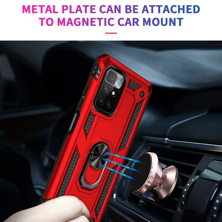 For Xiaomi Redmi 10 Shockproof TPU + PC Phone Case with 360 Degree Rotating Holder(Red) - free shipping - PMC TechLife - Order now!