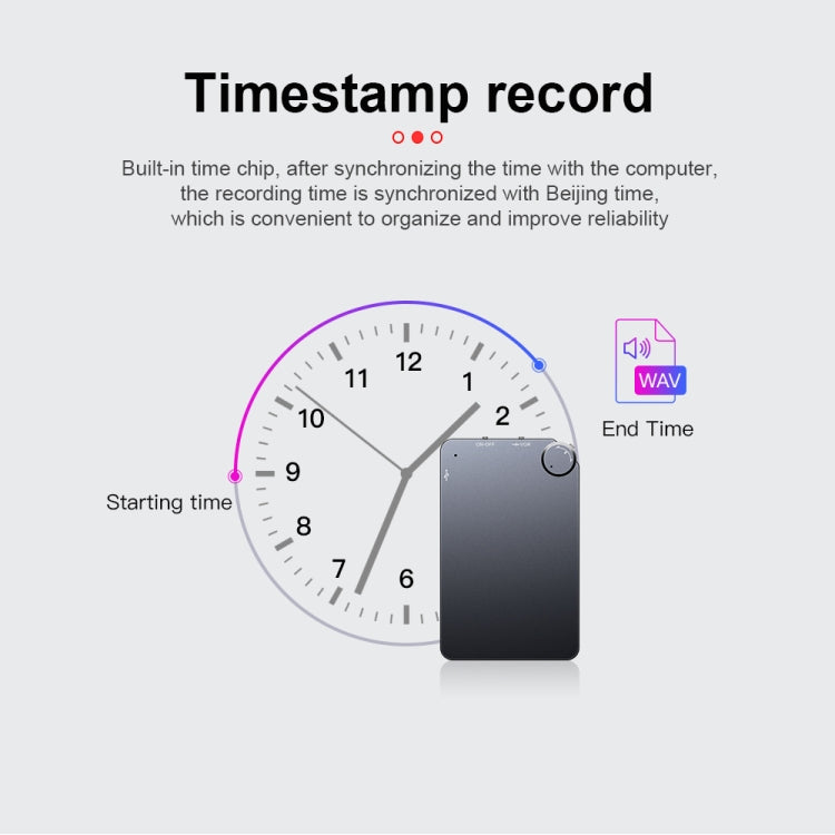 K2 Portable Ultra-thin Card Voice Recorder, Capacity:4GB(Black) -  by PMC TechLife | Online Shopping South Africa | PMC TechLife