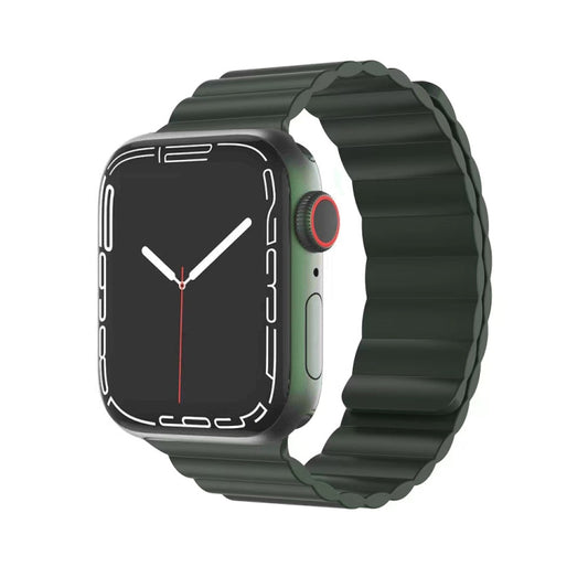 Mutural Liquid Silicone Magnetic Strap Watch Band For Apple Watch Series 9&8&7 41mm / SE 3&SE 2&6&SE&5&4 40mm / 3&2&1 38mm(Green) - Watch Bands by Mutural | Online Shopping South Africa | PMC Jewellery | Buy Now Pay Later Mobicred