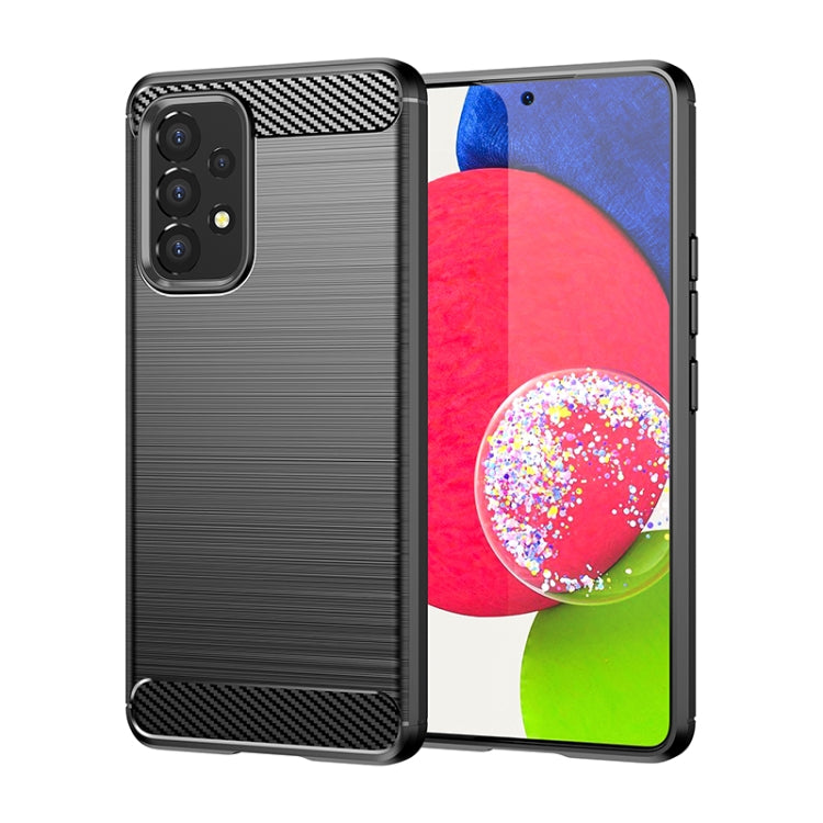 For Samsung Galaxy A53 5G Brushed Texture Carbon Fiber TPU Phone Case(Black) - Galaxy Phone Cases by PMC TechLife | Online Shopping South Africa | PMC TechLife