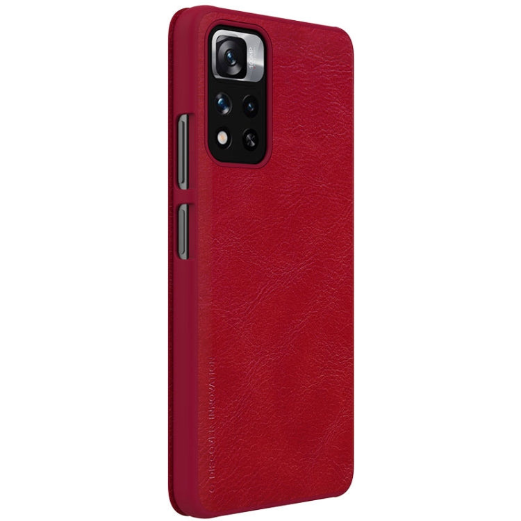 For Xiaomi Redmi Note 11 Pro China / 11 Pro+ Global / Mi 11i / 11i  5G NILLKIN QIN Series Crazy Horse Texture Leather Case(Red) - Redmi Note 11 Pro Case by NILLKIN | Online Shopping South Africa | PMC Jewellery