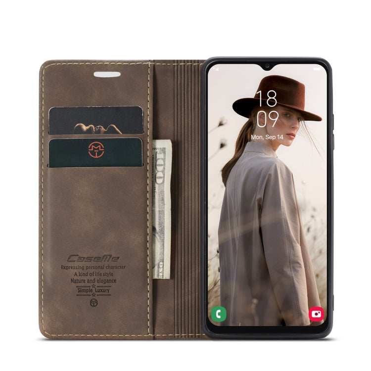 For Samsung Galaxy A13 4G/A13 5G/A04S/A04/M13 5G CaseMe 013 Multifunctional Horizontal Flip Leather Phone Case(Coffee) - Galaxy Phone Cases by CaseMe | Online Shopping South Africa | PMC Jewellery | Buy Now Pay Later Mobicred