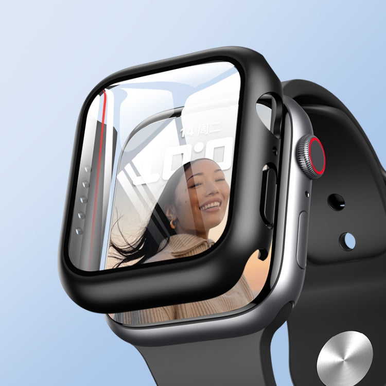 ROCK 2 in 1 PC Frame + Tempered Glass Protector Case For Apple Watch Series 9 / 8 / 7 45mmBlue) - Watch Cases by ROCK | Online Shopping South Africa | PMC Jewellery | Buy Now Pay Later Mobicred