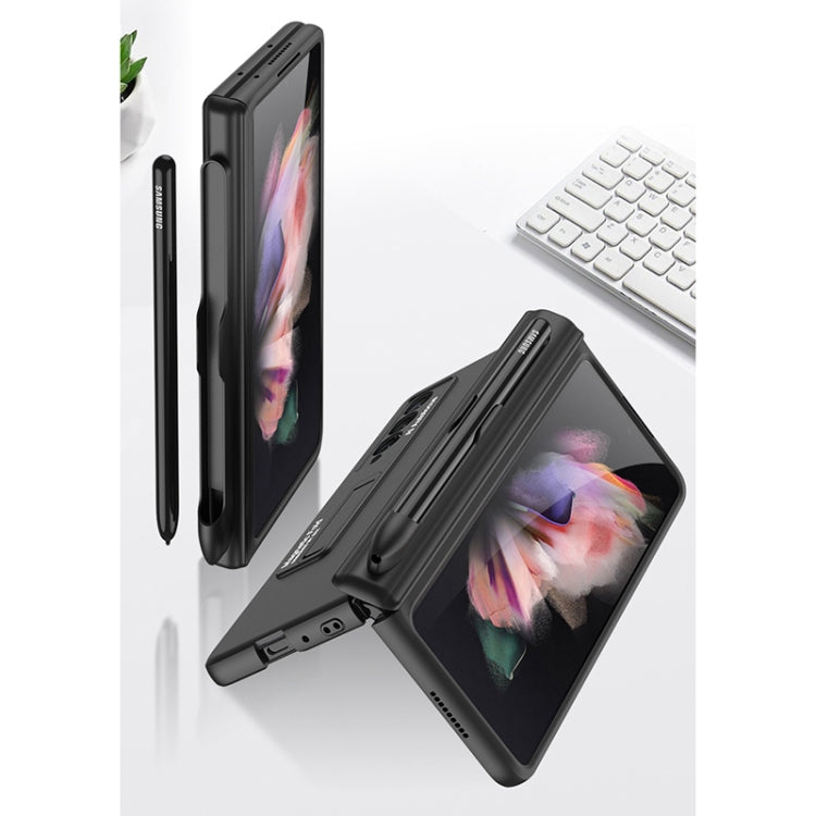 For Samsung Galaxy Z Fold3 5G GKK Magnetic Full Coverage Phone Flip Case with Pen Slot(Silver) - Galaxy Phone Cases by GKK | Online Shopping South Africa | PMC Jewellery | Buy Now Pay Later Mobicred