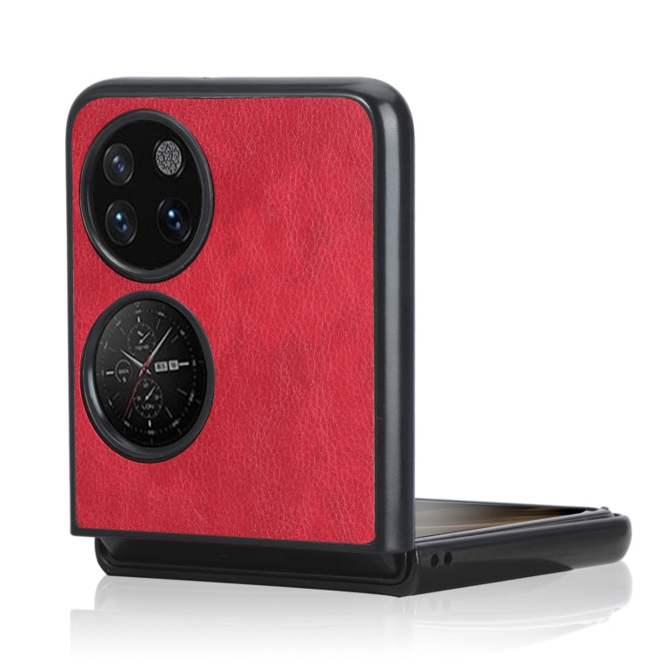For Huawei P50 Pocket Lychee Texture Folding Phone Case(Red) - Huawei Cases by PMC TechLife | Online Shopping South Africa | PMC TechLife | Buy Now Pay Later Mobicred