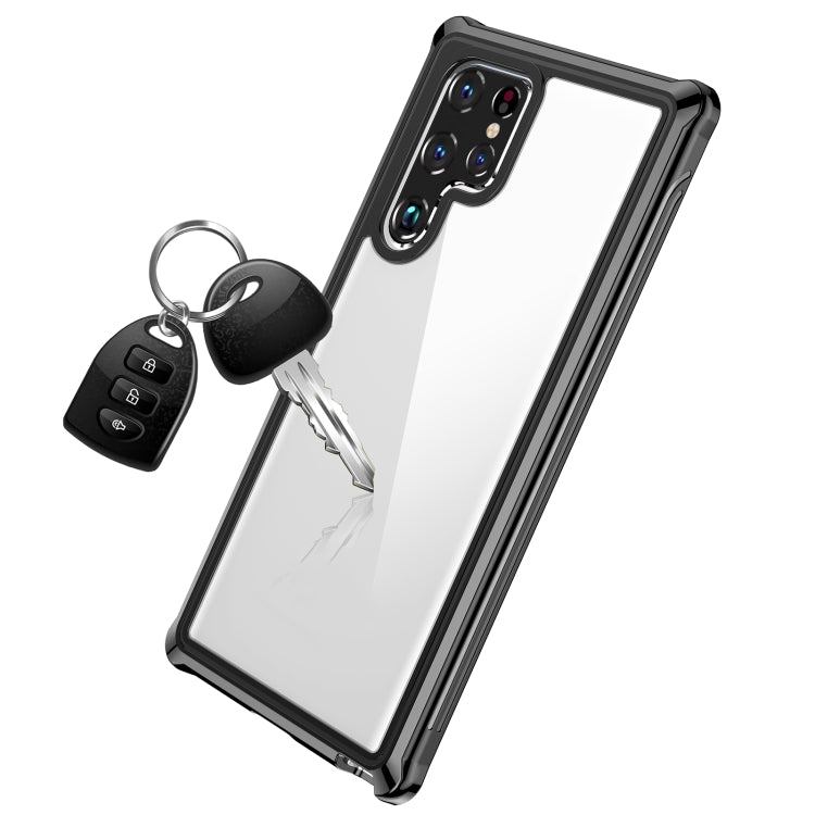 For Samsung Galaxy S22 Ultra 5G RedPepper Transparent Dot Shockproof Waterproof PC + TPU Phone Case(Black) - Galaxy S22 Ultra 5G Cases by RedPepper | Online Shopping South Africa | PMC TechLife | Buy Now Pay Later Mobicred