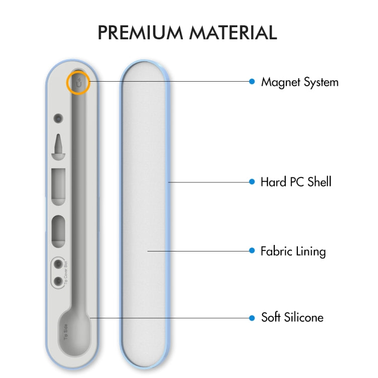 Stoyobe PC + Silicone Stylus Pen Magnetic Absorption Storage Box For Apple Pencil 1 / 2(Blue) - Pencil Accessories by PMC Jewellery | Online Shopping South Africa | PMC Jewellery