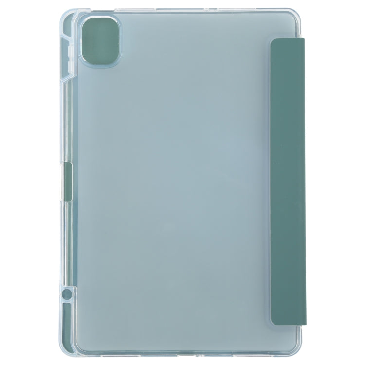 For Xiaomi Mi Pad 5 Pen Slot Transparent Back Cover Leather Tablet Case(Green) - More Tablet Cases by PMC Jewellery | Online Shopping South Africa | PMC Jewellery