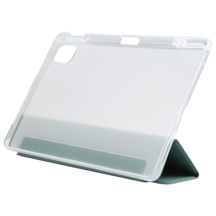 For Xiaomi Mi Pad 5 Pen Slot Transparent Back Cover Leather Tablet Case(Green) - More Tablet Cases by PMC Jewellery | Online Shopping South Africa | PMC Jewellery