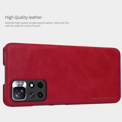 For Xiaomi Redmi Note 11 5G / 11T 5G / Poco M4 Pro 5G / 11S 5G NILLKIN QIN Series Crazy Horse Texture Leather Phone Case(Red) - Xiaomi Cases by NILLKIN | Online Shopping South Africa | PMC Jewellery