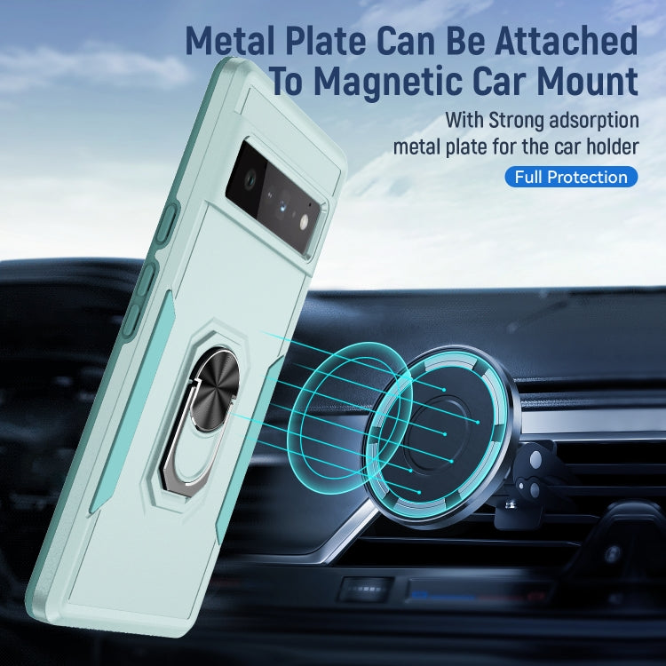 For Google Pixel 6 Pro Pioneer Armor Heavy Duty PC + TPU Holder Phone Case(Green) - Google Cases by PMC TechLife | Online Shopping South Africa | PMC TechLife | Buy Now Pay Later Mobicred