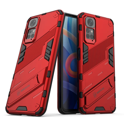 For Xiaomi Redmi Note 11 / Note 11S Global Punk Armor 2 in 1 PC + TPU Shockproof Phone Case with Invisible Holder(Red) - Xiaomi Cases by PMC Jewellery | Online Shopping South Africa | PMC Jewellery