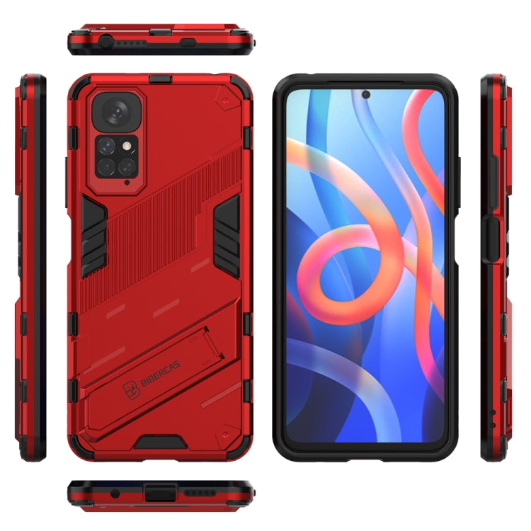 For Xiaomi Redmi Note 11 / Note 11S Global Punk Armor 2 in 1 PC + TPU Shockproof Phone Case with Invisible Holder(Red) - Xiaomi Cases by PMC Jewellery | Online Shopping South Africa | PMC Jewellery