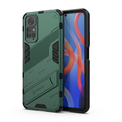 For Xiaomi Redmi Note 11 / Note 11S Global Punk Armor 2 in 1 PC + TPU Shockproof Phone Case with Invisible Holder(Green) - Xiaomi Cases by PMC Jewellery | Online Shopping South Africa | PMC Jewellery