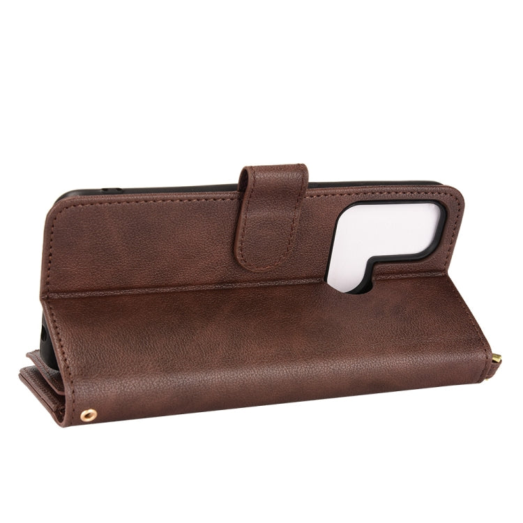 For OPPO Reno5 A Litchi Texture Zipper Leather Phone Case(Brown) - OPPO Cases by PMC TechLife | Online Shopping South Africa | PMC TechLife | Buy Now Pay Later Mobicred