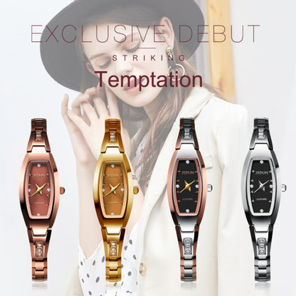 JIN SHI DUN 6530 Women Fashion Dual Calendar Luminous Quartz Watch(Natural Color) - Metal Strap Watches by JIN SHI DUN | Online Shopping South Africa | PMC Jewellery | Buy Now Pay Later Mobicred