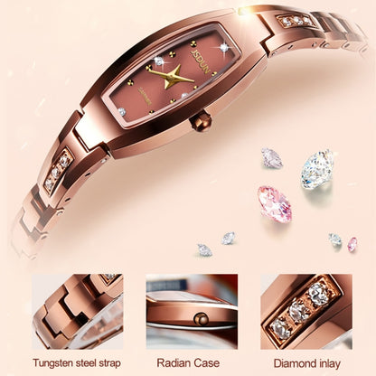 JIN SHI DUN 6530 Women Fashion Dual Calendar Luminous Quartz Watch(Natural Color) - Metal Strap Watches by JIN SHI DUN | Online Shopping South Africa | PMC Jewellery | Buy Now Pay Later Mobicred