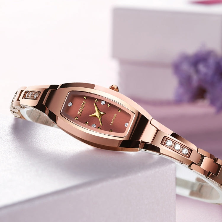 JIN SHI DUN 6530 Women Fashion Dual Calendar Luminous Quartz Watch(Rose Gold) - Metal Strap Watches by JIN SHI DUN | Online Shopping South Africa | PMC Jewellery | Buy Now Pay Later Mobicred