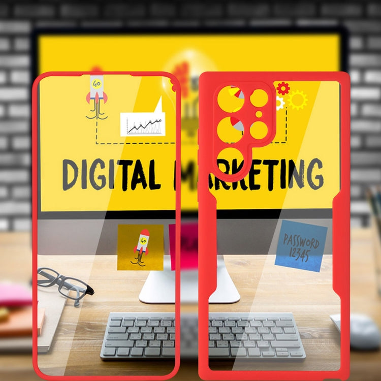 For Samsung Galaxy S22 Ultra 5G Acrylic + TPU 360 Degrees Full Coverage Shockproof Phone Case(Pink) - Galaxy S22 Ultra 5G Cases by PMC TechLife | Online Shopping South Africa | PMC TechLife | Buy Now Pay Later Mobicred