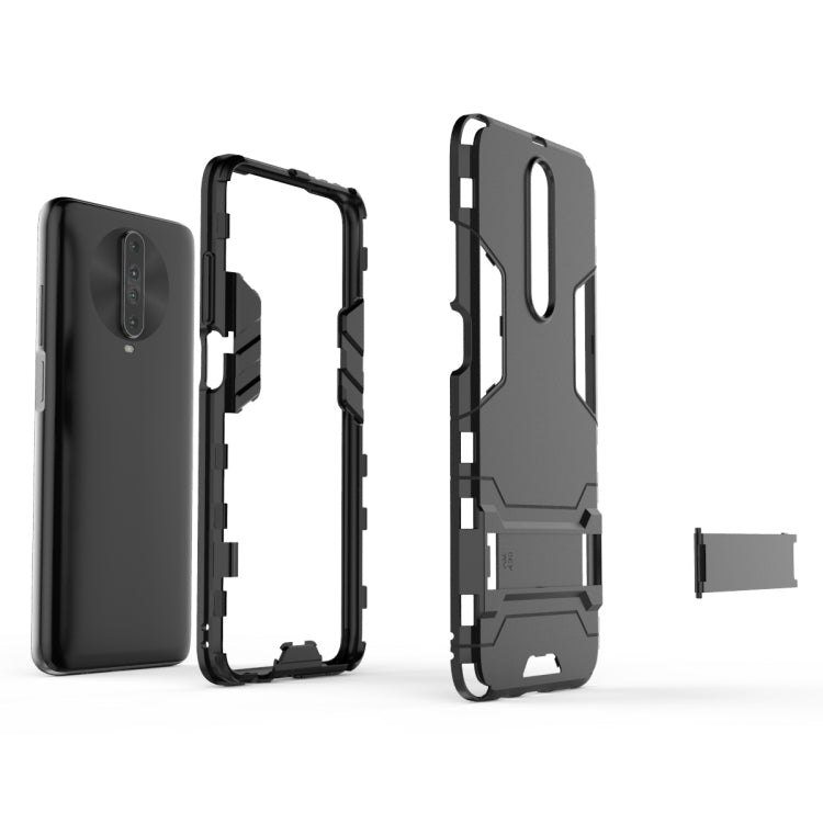 For Xiaomi Redmi K30 Shockproof PC + TPU Protective Case with Invisible Holder(Navy Blue) - free shipping - PMC TechLife - Order now!