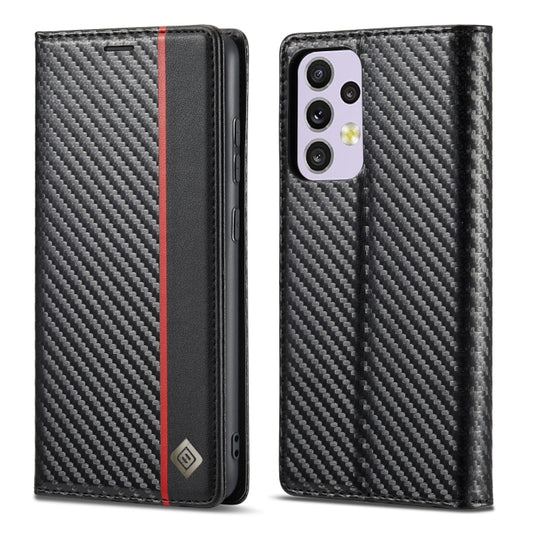 For Samsung Galaxy A33 5G LC.IMEEKE Carbon Fiber PU + TPU Leather Phone Case(Vertical Black) - Galaxy Phone Cases by LC.IMEEKE | Online Shopping South Africa | PMC Jewellery | Buy Now Pay Later Mobicred