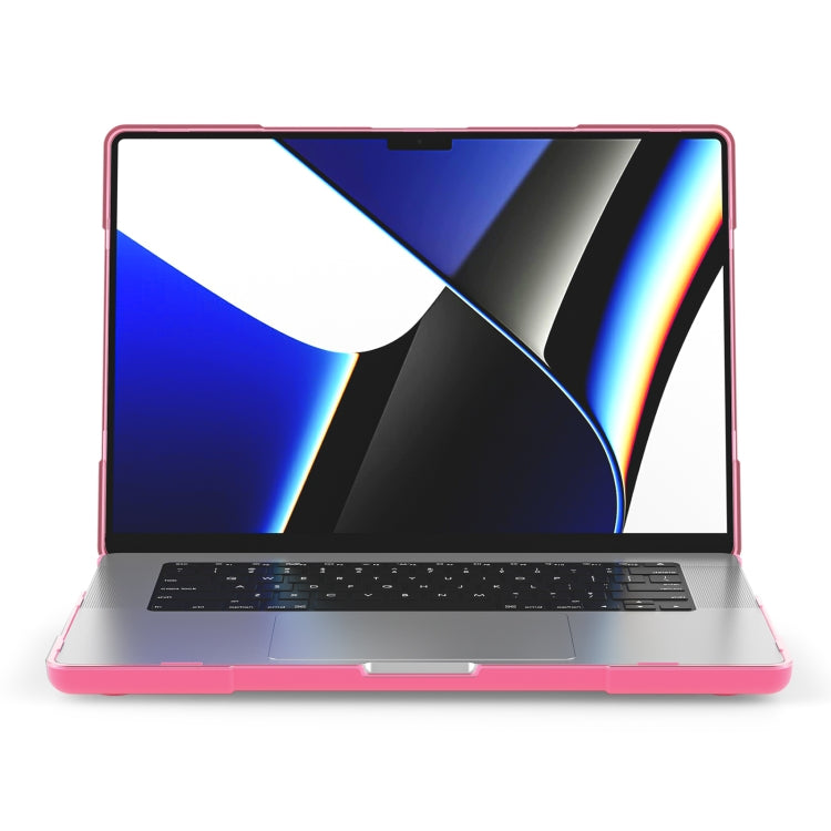 TPU + PC Two-color Anti-fall Laptop Protective Case For MacBook Pro 16.2 inch A2485 2021(Rose Red) - MacBook Pro Cases by PMC Jewellery | Online Shopping South Africa | PMC Jewellery