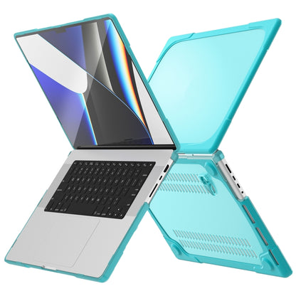 TPU + PC Two-color Anti-fall Laptop Protective Case For MacBook Pro 16.2 inch A2485 2021(Light Blue) - MacBook Pro Cases by PMC Jewellery | Online Shopping South Africa | PMC Jewellery