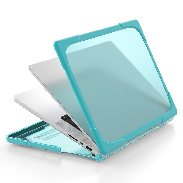 TPU + PC Two-color Anti-fall Laptop Protective Case For MacBook Pro 16.2 inch A2485 2021(Light Blue) - MacBook Pro Cases by PMC Jewellery | Online Shopping South Africa | PMC Jewellery