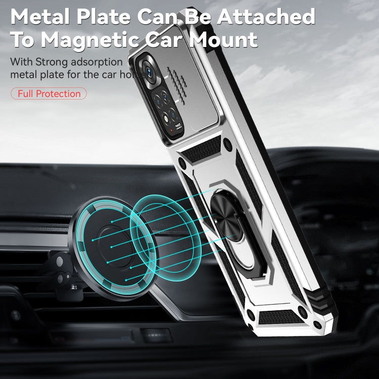 For Xiaomi Redmi Note 11 Global Sliding Camshield Holder Phone Case(Silver) - free shipping - PMC TechLife - Order now!