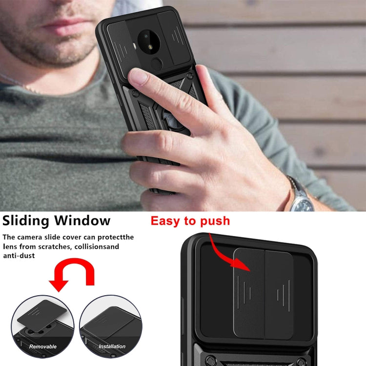 For Nokia C30 Sliding Camera Cover Design TPU+PC Phone Case(Black) - Nokia Cases by PMC TechLife | Online Shopping South Africa | PMC TechLife