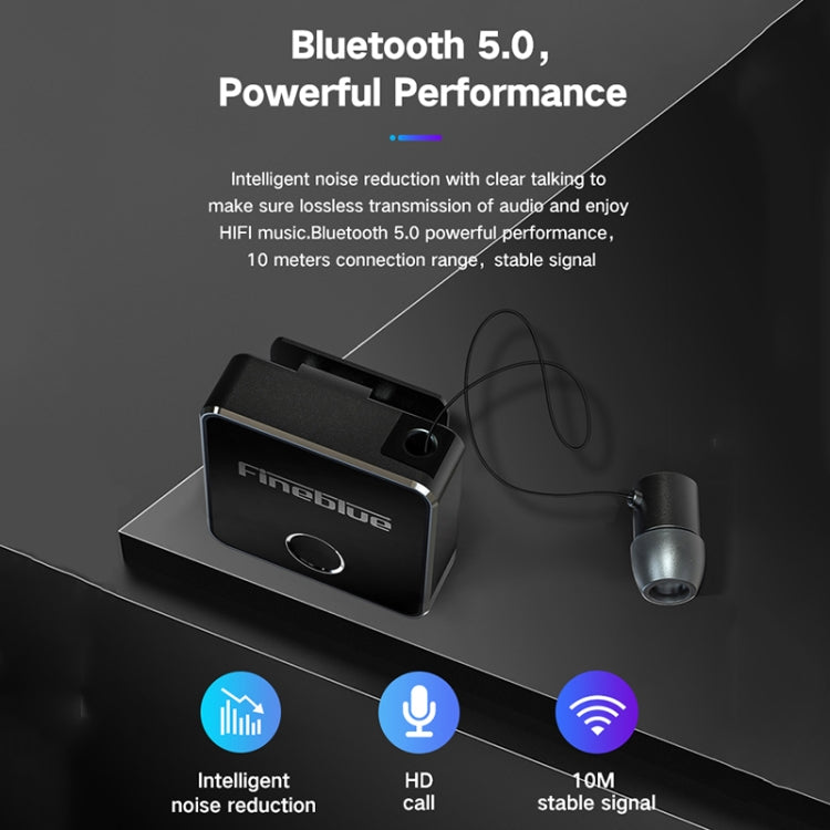 Fineblue F1 Lavalier Bluetooth Earphone, Support Vibration Reminder(Black) - Bluetooth Earphone by Fineblue | Online Shopping South Africa | PMC Jewellery | Buy Now Pay Later Mobicred